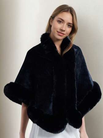 1 件手工纯色披肩，优雅大方的披肩/披肩，适合婚礼和日常穿着，温暖的毛绒披肩，女士秋装