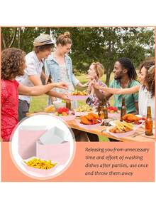 100pcs Pink Boat-Shaped Food Trays - Kraft Paper Boat-Shaped Party Serving Trays, For Taco, Fries, Cake, Snacks, Fruits, Appetizers, Holiday Party Food Plates, Suitable For Birthday Party, Christmas, Thanksgiving, Halloween (100/50/10pcs)