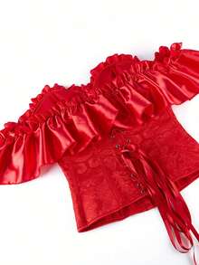 Women Corset Belts - Red - View 3