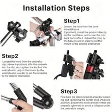 1pc Adjustable Umbrella Holder Bracket, 360° Rotatable Outdoor Sunshade Stand For Bicycle, Wheelchair, Foldable Canopy Support