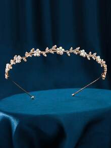 1pc Metallic Elegant Princess Crown Headpiece For Brides