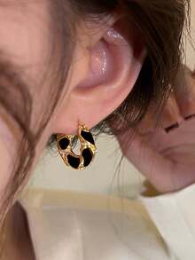 3 pares de pendientes elegantes y vintage de diseño de vidrio esmaltado de alta gama, adecuados para uso diario, festivales, fiestas y moda - Multicolor - Ver 8