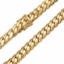 1pc Punk Style Stainless Steel Gold Plated Color Men Link Chains Bracelets & Necklaces Jewelry  For Men  Jewelry Cuban Link Chain Accessories Men Gold Chain Cuban Link Chain Women  Men's Jewelry  As Party & Gift & Stage Show Auspicious New Year Gifts - 9,6mm (0,38 inch) - Xem 7