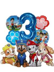Paw Patrol 9 Pcs Cartoon Paw Patrol Foil Balloon Digital Number Supplies Rescue Dog Birthday Party Decoration Gift ,Paw Patrol Digital Balloon Is Suitable For Birthday Decoration
