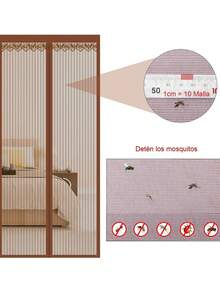 DeTODO Magnetic Screen Door, Anti-Mosquito Door Curtain, Magnetic Screen Door, With Super Fine Mesh To Let Fresh Air In, Closes Automatically, Easy To Install - Coffee Brown - View 4