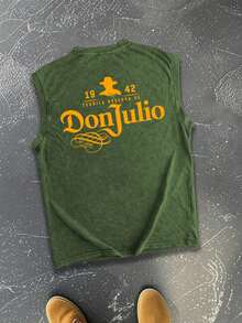 Bounty Hunter Men's Distressed Crew Neck Tank Top - Green - View 2