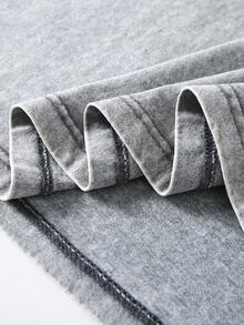 Alani A Printed Washed Cotton T-Shirt, Made Of 100% Cotton High-Quality Fabric, Fine Needle Carding, Relaxed And Comfortable, Suitable For Both Men And Women, Suitable For Young Street Hipsters. - 灰色 - 查看 3