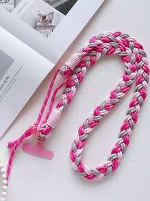 1 قطعة سير هاتف طويل قابل للتعديل مضفر ب- 6 خيوط، سير هاتف متين للحمل عبر الجسم