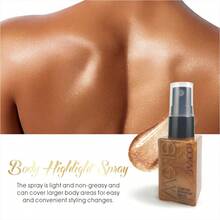 Iluminador líquido brillante y spray de brillo corporal, tono dorado-bronce de champán, apto para todos los tonos de piel beige claro, regalo de Navidad y Día de la Madre