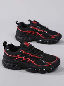 Men's Low-Top Sneakers, Casual Running Shoes, Jogging Shoes, Walking Shoes, Fashionable Gradient Red Footwear, Tennis Shoes, Streetwear - Red - View 6