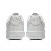 Nike Air Force 1 07 Leather Classic Retro Style Durable Low-Top Sneakers, Men, Pure White - White - View 5