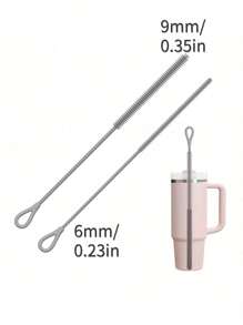 Silicone Straw Cleaner Brush, Reusable Straw Brush Extra Long For Cleaning Glass Metal Smoothie Straws And Straw Cups, Non-Slip Handle Soft And Bendable,