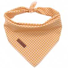 Lionet Paws Dog Bandana For Small Medium Large Dogs, Cat Dogs Kerchief Triangle Bibs Scarf For Girl Or Boy - Yellow & White Plaid - 查看 1