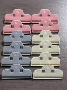 5pcs Reusable Food Bag Clips, Potato Chip Clips, Food Bag Clips, Diamond Brushed Clips, Large Seam Clips, Suitable For Diamond Art Quilting And Embroidery Multi-Functional Food Bag Clips, Can Maintain Freshness And Processing Stability (Style Random)