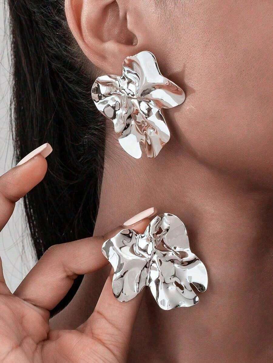 1pair Geometric Fashion Iron Plaquet Minimalist Luxury Casual Earrings