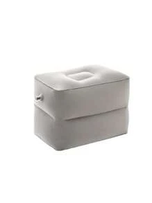 双层/单层充气脚凳，随时充气，可折叠，方便携带，使用方便 - 淺灰色 - 查看 6