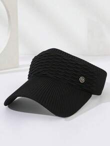 Visera unisex negra transpirable para protección solar al aire libre en todas las estaciones