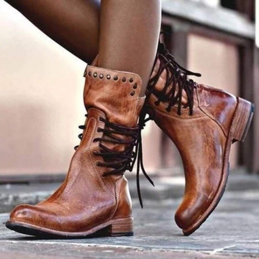 Ankle Boots For Women In Large Sizes, Fashionable And Versatile, Comfortable Design. - 深棕色 - 查看 1