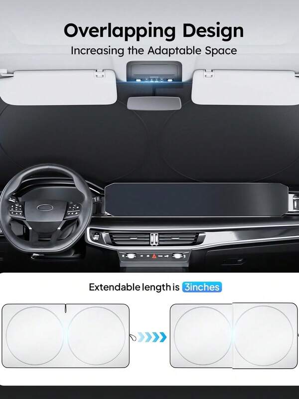 1 Peça Protetor Solar para Carro - Escudo de Calor Reflexivo e Dobrável com Bolsa de Armazenamento, Bloqueia UV e Sol, Resfria o Interior no Verão para SUV e Sedã