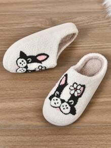Men's Cartoon Couple Warm Slippers, Women's Indoor Spring Autumn Winter, Home Anti-Slip Thick-Soled Plush Fleece Winter Slippers