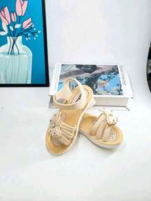 1 Pair 2026 New Style Beach Casual Sandals For Kids, Toddlers, Girls And Students - Beige - View 5