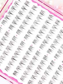 120 片自然簇状假睫毛，无胶日常佩戴，淡妆，公主卡通风格，分段式松垮三步逼真睫毛（随机底部卡片）睫毛簇，睫毛簇，单根睫毛，睫毛，假睫毛