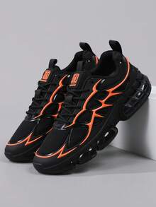 Men's Low-Top Sneakers, Casual Running Shoes, Jogging Shoes, Walking Shoes, Fashionable Gradient Red Footwear, Tennis Shoes, Streetwear - Orange - View 3