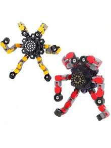 1/4/8pcs Transformable Stress-Relieving Gyrotop,DIY Interchangeable Action Rotating Toy, Stress-Relieving Toy Fingertip Toy, Easter Basket Stuffers Stress-Relieving Toy, Can Be Used As A Phone Stand, Office And Entertainment Stress-Relieving, Portable Gift, Birthday Gift For Boys And Girls, Student Classroom, Back-To-School Season Gift, Family Interaction Small Toy, Two Styles Random - Multicolor - View 10