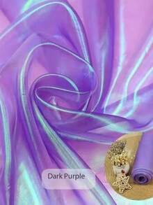 1 件，50 厘米 * 150 厘米全息渐变欧根纱面料，彩虹色网眼面料，适用于连衣裙、DIY 工艺品、角色扮演、舞台装饰 - 彩色 - 查看 15