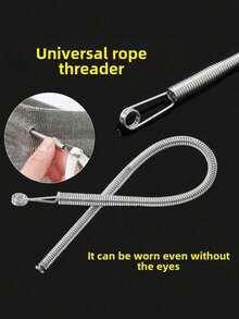 Efficient Threading Assist Tools,Effortless Threading Tool,Sewing Accessories ,High-End Customization,Suitable For Various Needle And Thread Activities, Family Sewing Tool, Cord Garter, Flexible Threading Tool, Multi-Purpose Elastic Band Waist, Cord Webbing Auxiliary Device Spring Eye Threading Device - Silver - View 4