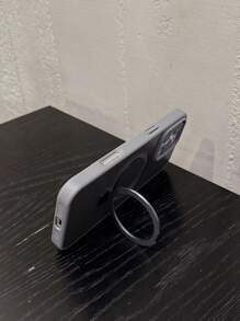 1 pieza Estuche de teléfono con soporte de anillo metálico plegable de lujo, compatible con iPhone 16 15 14 13 12 11 Pro Max Plus, acabado mate suave y protector de carcasa dura resistente a golpes