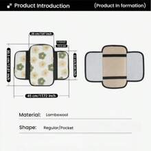 Soft Floral Car Central Armrest Pad, Comfortable Faux Fur Armrest Cover With Side Pockets For Storing Items Such As Bills, Keys, Lipstick, Fashionable And Stylish Car Interior Accessory