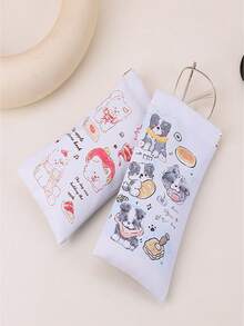 4 Styles Of Adorable Cartoon Eyeglass Cases - Featuring Cute Cat, Food, Panda Hugging Bamboo, And Lucky Cat Designs! Stylish Macaron Color Portable Scratch-Resistant Pouches Perfect For Girls, Ideal Travel Essentials For Back To School, Holiday Gifting, And Everyday Use, Combining Fun And Functionality For Fashion-Forward Eyewear Protection!