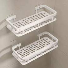 Wall Mounted Shower Caddy, Large Capacity, No Drilling Installation, Floating Shelf For Bathroom And Kitchen, Space Saving, Easy To Install, For Storing Toiletries, Aluminum