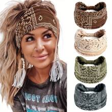 8-Pack Vintage Paisley Pattern Headbands Women's Colorful Headbands Sports Sweatbands Yoga Hair Accessories Bohemian Style (Handmade, A Little Color Difference Is Normal) Autumn Accessories