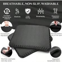 Gel Seat Cushion For Long Sitting Double Thick Gel Seat Cushion Breathable Honeycomb Chair Cushion With NonSlip Cover For Office Chair Car Wheelchair Long Trips Relief Sciatica Pain - màu đen - Xem 4