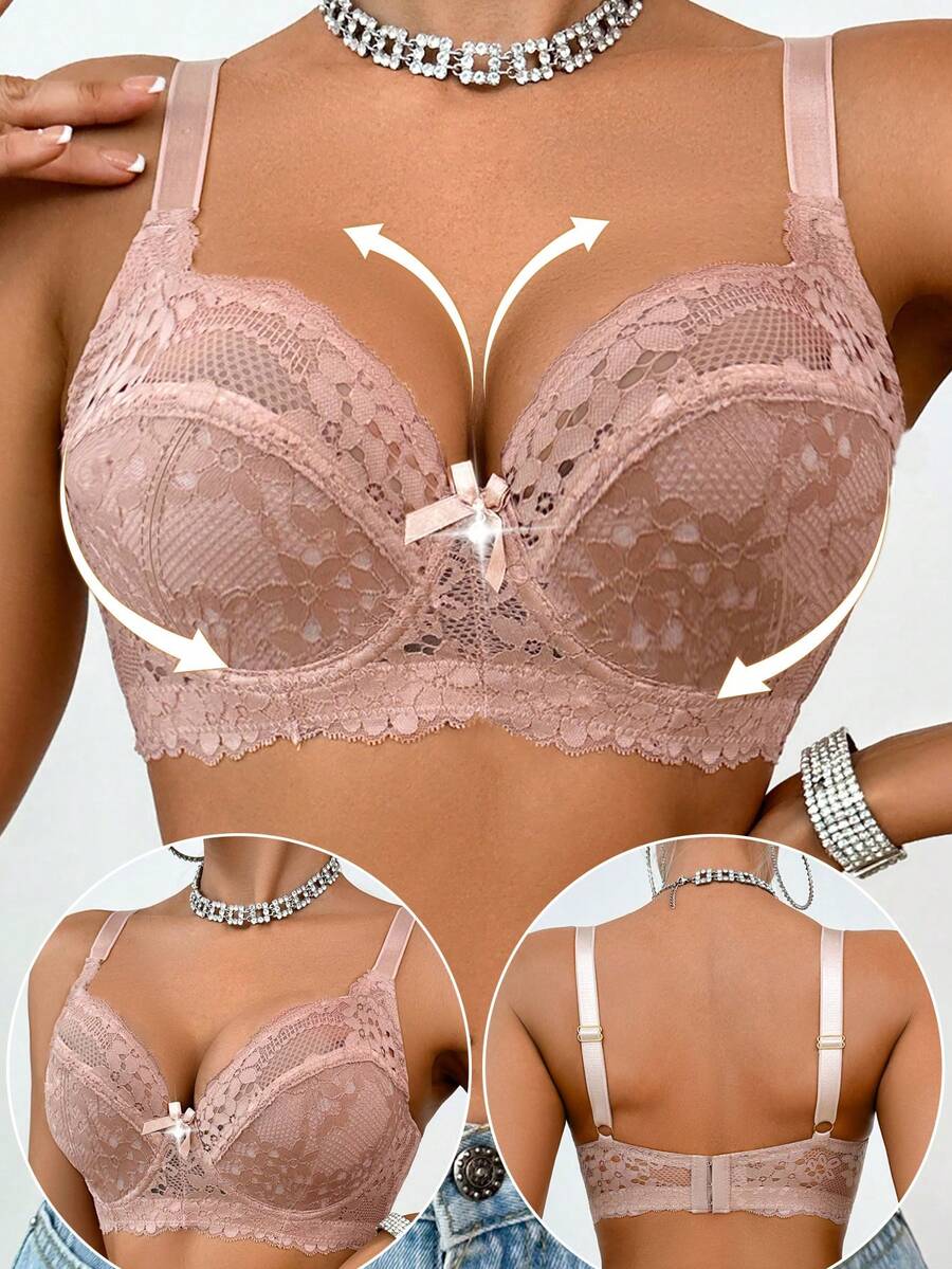 Women's Minimalist Front Closure Wireless Bra - Apricot - View 1