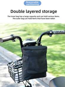 1 Bolsa Frontal de Grande Capacidade - Tecido Oxford Durável com Alça de Ombro Ajustável, Zíper Frontal para Armazenar Bicicletas e Motocicletas; Ideal para Aventuras ao Ar Livre, Armazenamento de Carro; Bolsas de Tecido Oxford, Bolsas de Bicicleta