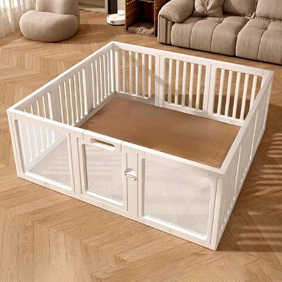 UBRAVOO Transparenter Laufstall aus Acryl, werkzeuglose Montage, transparenter Laufstall für Babys und Kleinkinder, Aktivitätszentrum für drinnen und draußen
