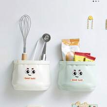 1pc New Magnetic Storage Box, Fridge Side Door Storage Rack, Household Kitchen Cling Film Holder, Wall-Mounted Storage Box