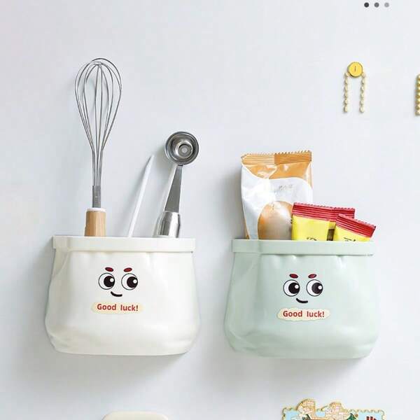 1pc New Magnetic Storage Box, Fridge Side Door Storage Rack, Household Kitchen Cling Film Holder, Wall-Mounted Storage Box