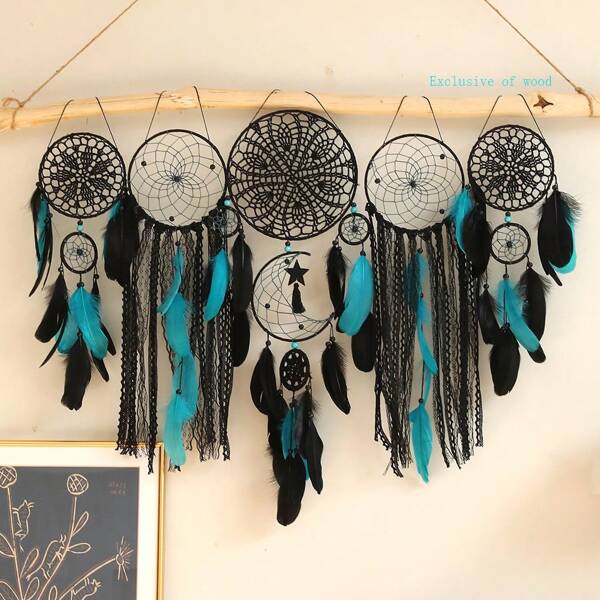 1 set Attrape-rêves bohème, décoration murale de style européen, attrape-rêves fait main avec plumes, décoration universelle pour la maison, cadeau pour les fêtes