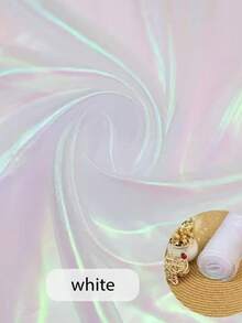 1 件，50 厘米 * 150 厘米全息渐变欧根纱面料，彩虹色网眼面料，适用于连衣裙、DIY 工艺品、角色扮演、舞台装饰 - 彩色 - 查看 7