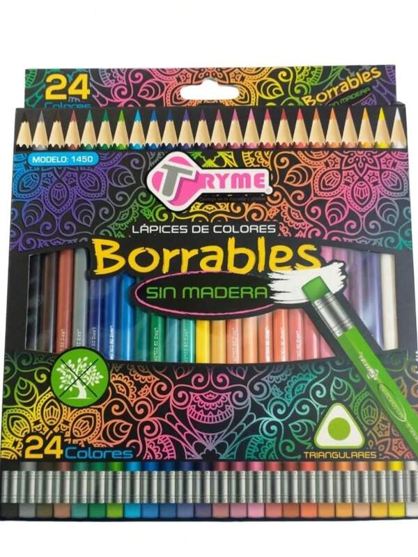 24 Lapices de Colores Borrables
