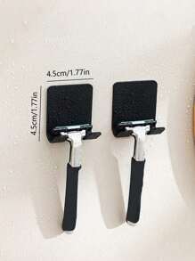 无需钻孔剃须的剃须刀架，壁挂式，带挂钩，用于电源线和插头存储、衣服、包袋 - 1 件/2 件 家居浴室装饰秋季装饰 女士返校收纳整理器 旅行必需品 返校宿舍收纳秋季装饰