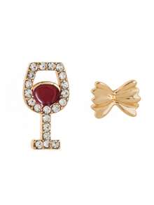 2 piezas Pendientes de cóctel, hamburguesa, amanecer de tequila, patatas fritas de moda exquisita y personalizada, chapado en oro de 18K, antioxidante, adecuado para uso diario casual, joyería para mujer - Multicolor - Ver 12