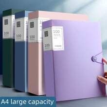 60-Pockets A4 File Folder, Suitable For A4 Size Documents Like Exam Papers, Made Of PP Material, Transparent & Waterproof, Convenient For Home, School, Office Document Storage And Organization, Great For Back To School