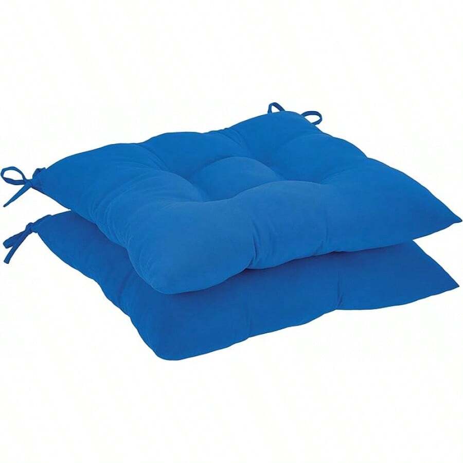 Tufted Outdoor Square Seat Patio Cushion - Pack Of 2, Blue