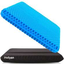 Gel Seat Cushion For Long Sitting (Thick & Extra Large), Gel Cushion For Wheelchair Soft, Gel Chair Cushion Comfy, Gel Car Seat Cushion Breathable, Gel Seat Cushion For Office Chair For Hip Pain - 藍色 - 查看 1