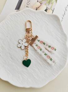 1pc Ins Style Daisy Keychain Pendant, Creative Keyring, Lace Keychain, Earphone Case, Bag Decor